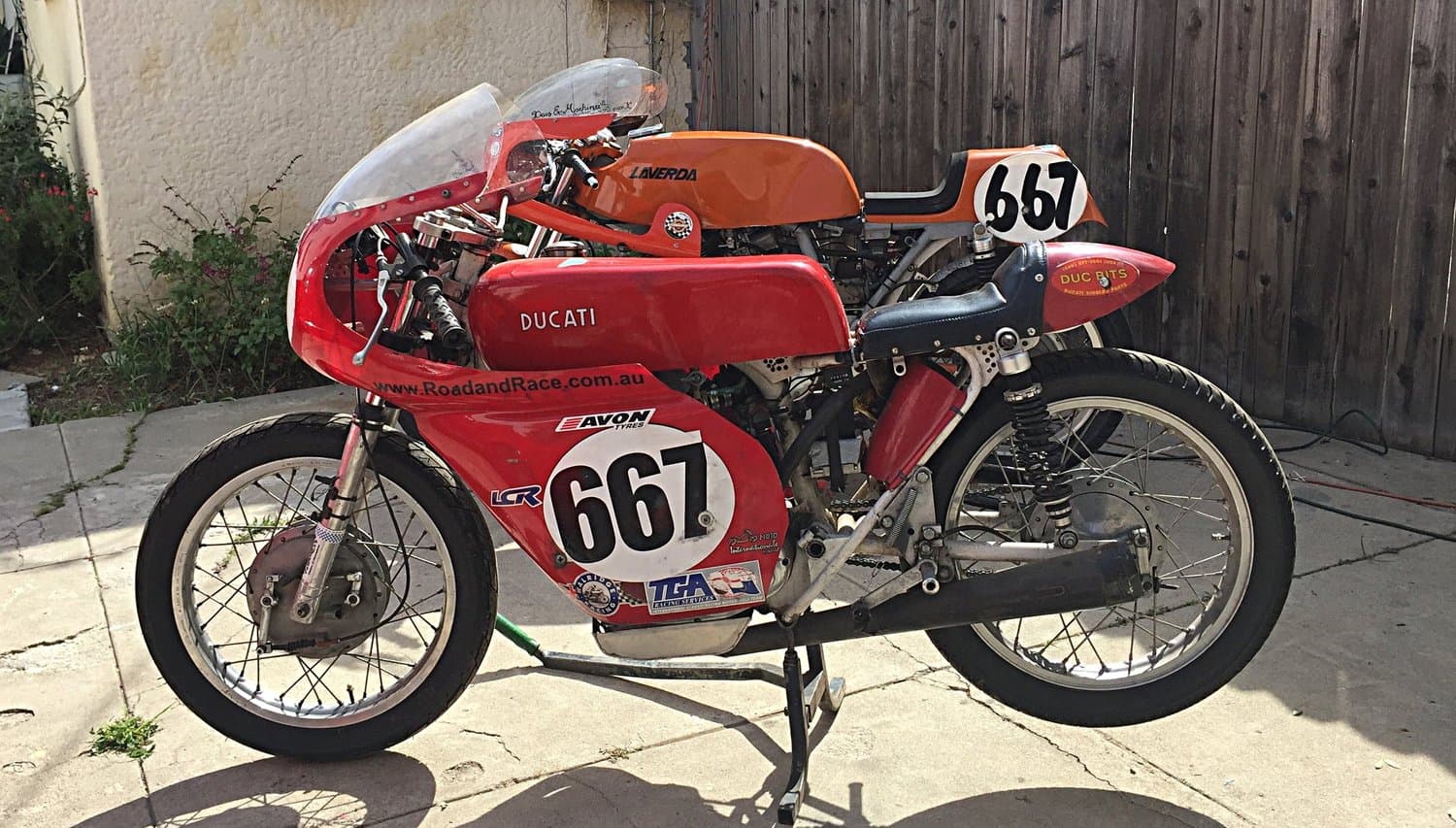 An image of a red Ducati 250GP racer
