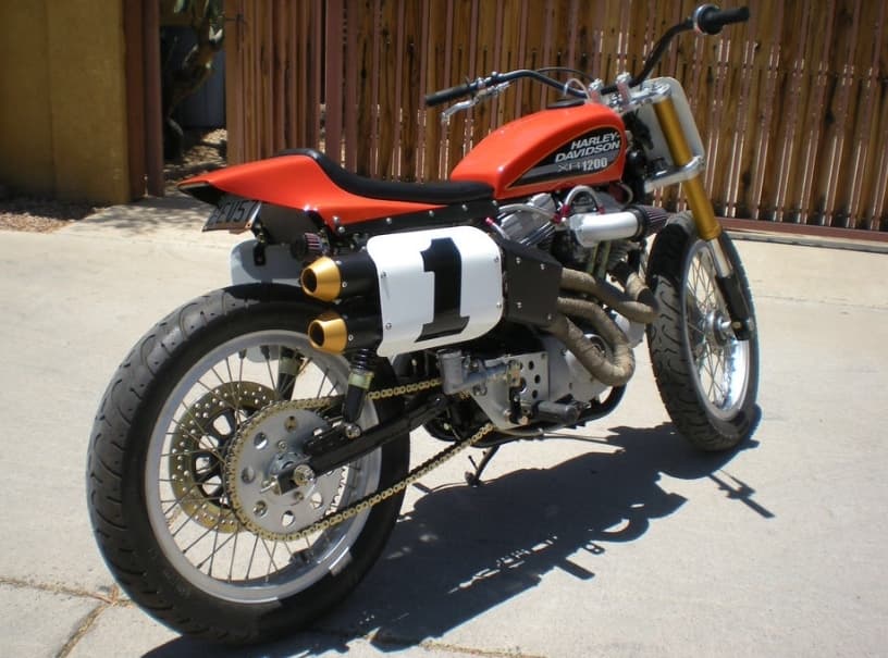 An image of a Harley Davidson Streettracker XR750 replica in orange